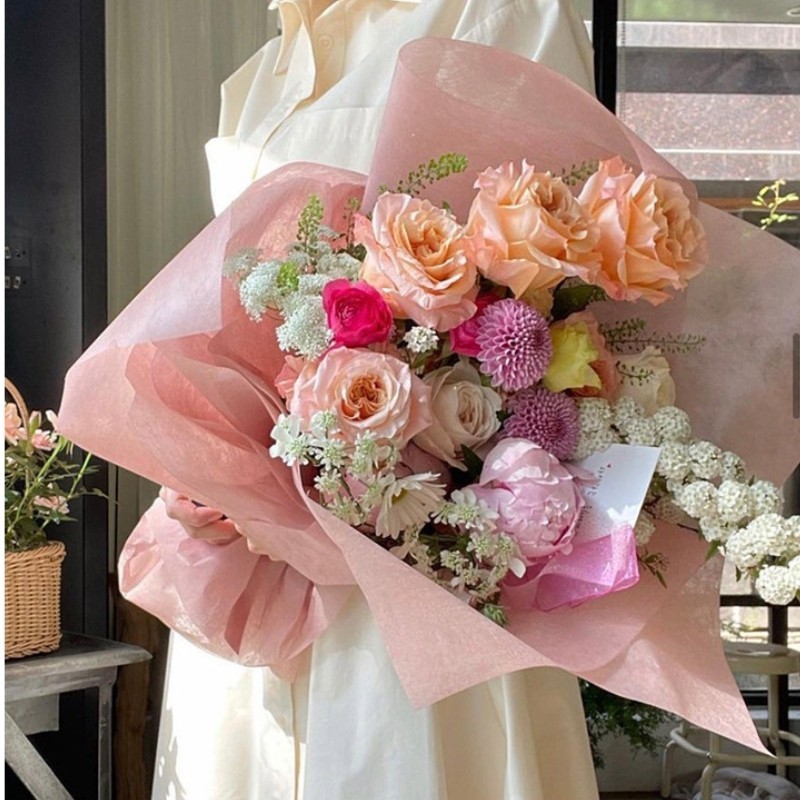 40 ชิ้น / เซต เกาหลี นม ผ้าฝ้าย กระดาษห่อดอกไม้ กระดาษซับ ช่อดอกไม้ วัสดุบรรจุภัณฑ์ - รูปที่ 2