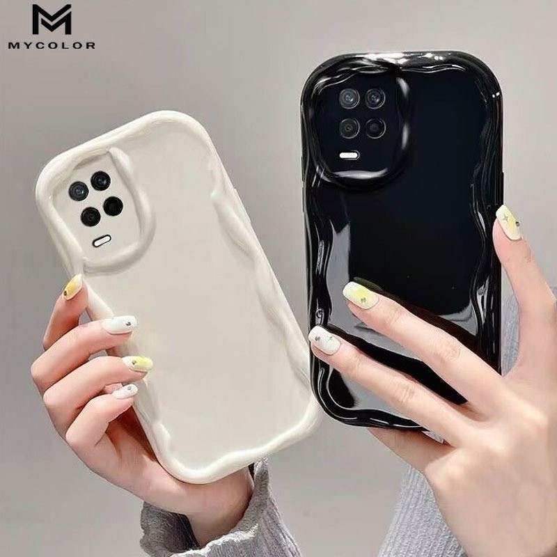 เคสโทรศัพท์มือถือ ลายคลื่น สีพื้น สําหรับ Realme real me 9 9i 8 8i 7 7i 6 6i 5 5i 5S Q C17 V25 V20 V
