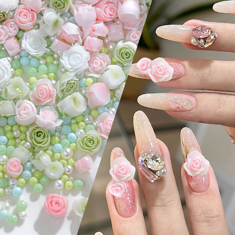 Ur SUGAR ผีเสื้อ ดอกกุหลาบ 3D คละสี สําหรับตกแต่งเล็บ