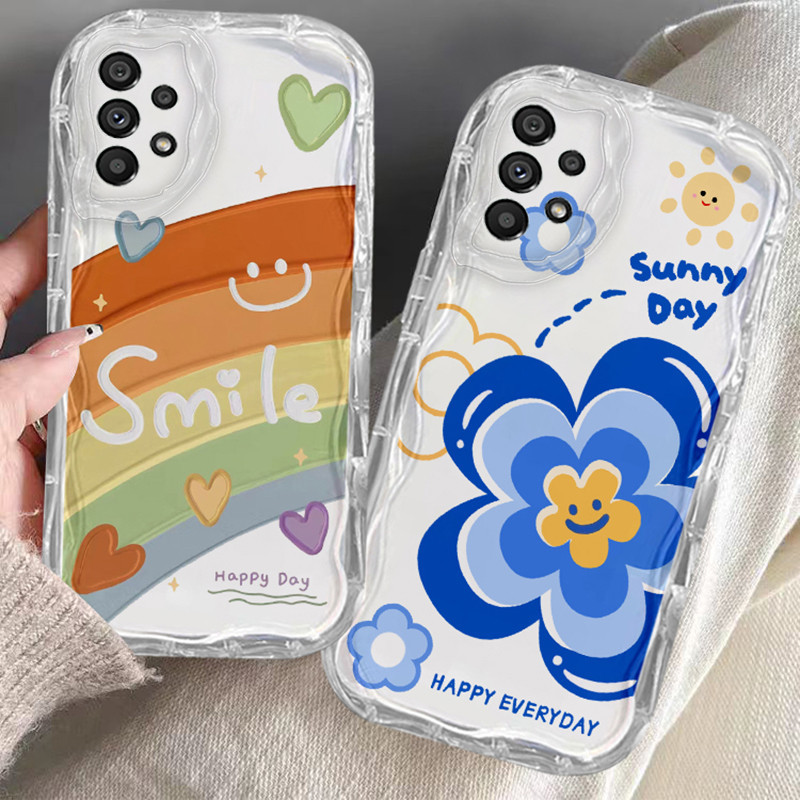 เคส samsung A72 5G A53 5G A52 5G A52S 5G A33 5G A32 A23 5G A13 รูปแบบรุ้ง สายรุ้ง ดอกทานตะวัน ดอกไม้ ซิลิโคนนุ่มโทรศัพท์กรณีป้องกัน A20K