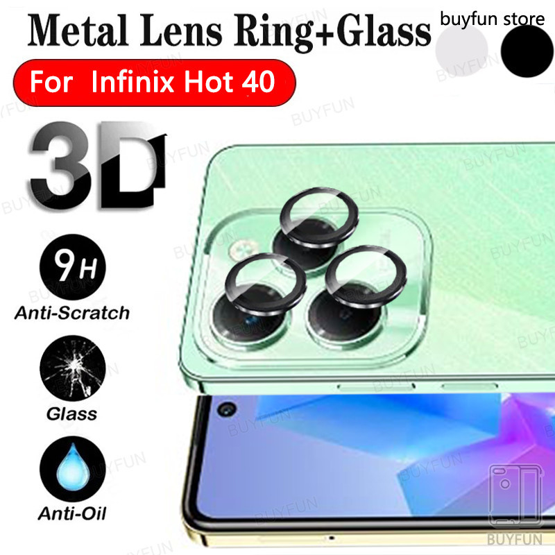 For Infinix Hot 40 X6836 X6837 hot40 Pro 4G 6.78inch hot40i 40i 6.56" X6528B Back Cover Lens Cap Camera Lens Ring Protector Aluminum Metal Tempered Glass