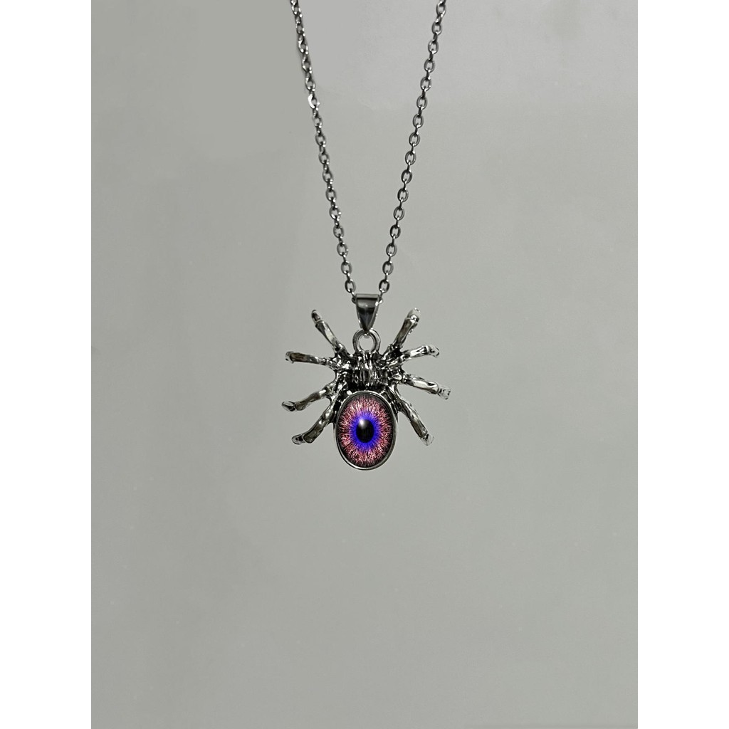 Punk Rock Spider Eyeball สร้อยคอตา ins Gothic Dark ฮาโลวีน Spider จี้สร้อยคอ - รูปที่ 5