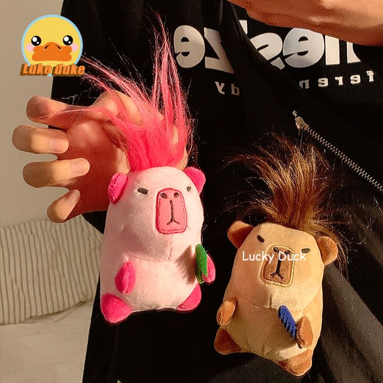 🔥พร้อมส่ง🔥พวงกุญแจตุ๊กตา คาปิบาร สําหรับห้อยตกแต่ง ของขวัญวาเลนไทน์ พวงกุญแจคู่