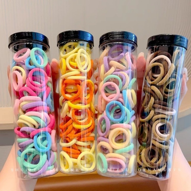 100 ชิ้น เซต ยางรัดผม สําหรับเด็ก แฟชั่นเกาหลี ที่เรียบง่าย ยืดหยุ่นสูง ยางรัดผม เด็กผู้หญิง เครื่องประดับผม