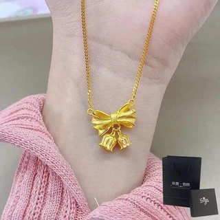 🧡ร้านไทยพร้อมส่ง🧡 สร้อยคอ สร้อยทอง จี้รูปโบว์ เครื่องประดับ แฟชั่น สำหรับผู้หญิง สไตล์เกาหลี N177