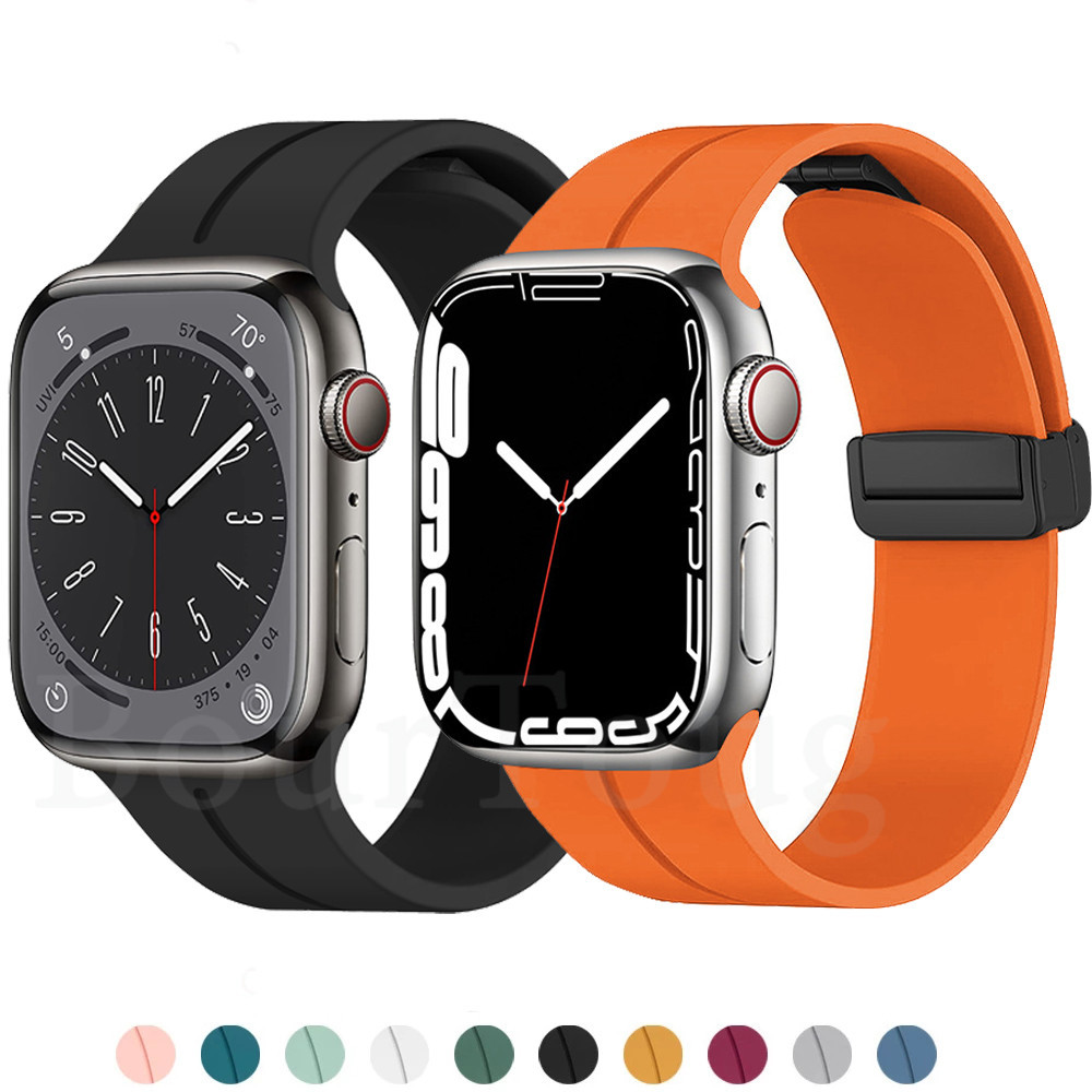 สายนาฬิกาข้อมือซิลิโคน สําหรับ Apple Watch Ultra 49 มม. 45 มม. 41 มม. 42 มม. 44 มม. 40 มม. 38 มม. iWatch Series 9 8 7 6 5 4 3 SE2Ultra