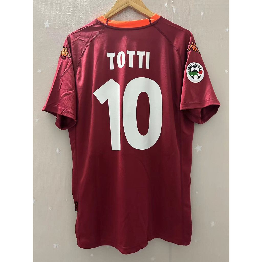 เสื้อกีฬาแขนสั้น ลายทีมชาติฟุตบอล Ro-m TOTTI 00-01 ชุดเหย้า คุณภาพสูง สไตล์เรโทร