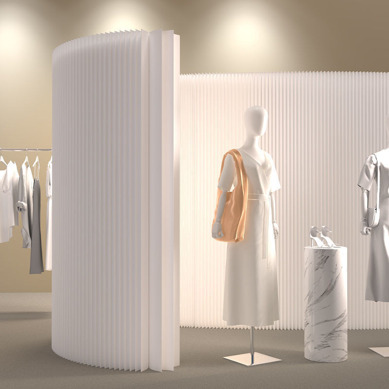 [พร้อมส่ง] ฉากกั้นห้อง แบบกระดาษ สีขาว พับได้ สําหรับสํานักงาน ร้านเสื้อผ้า