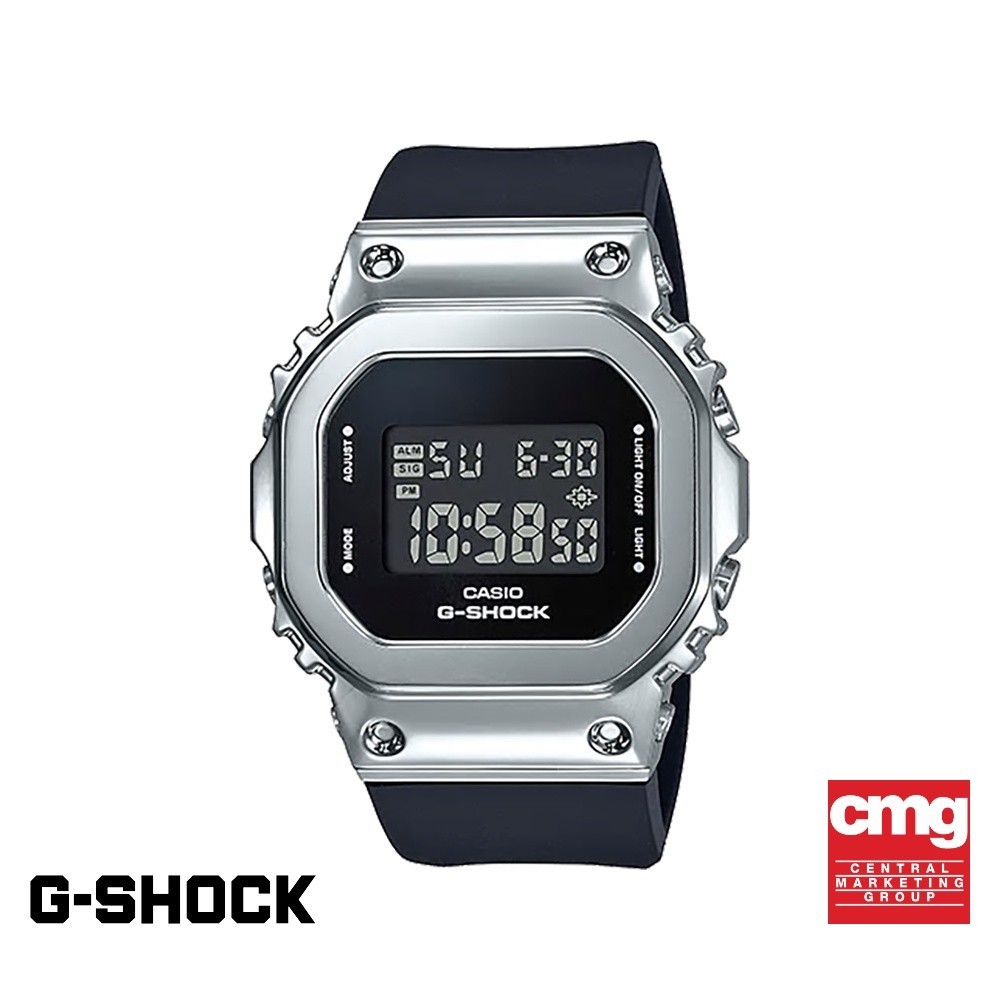 CASIO นาฬิกาข้อมือผู้หญิง G-SHOCK MID-TIER รุ่น GM-S5600-1DR วัสดุเรซิ่น สีเงิน