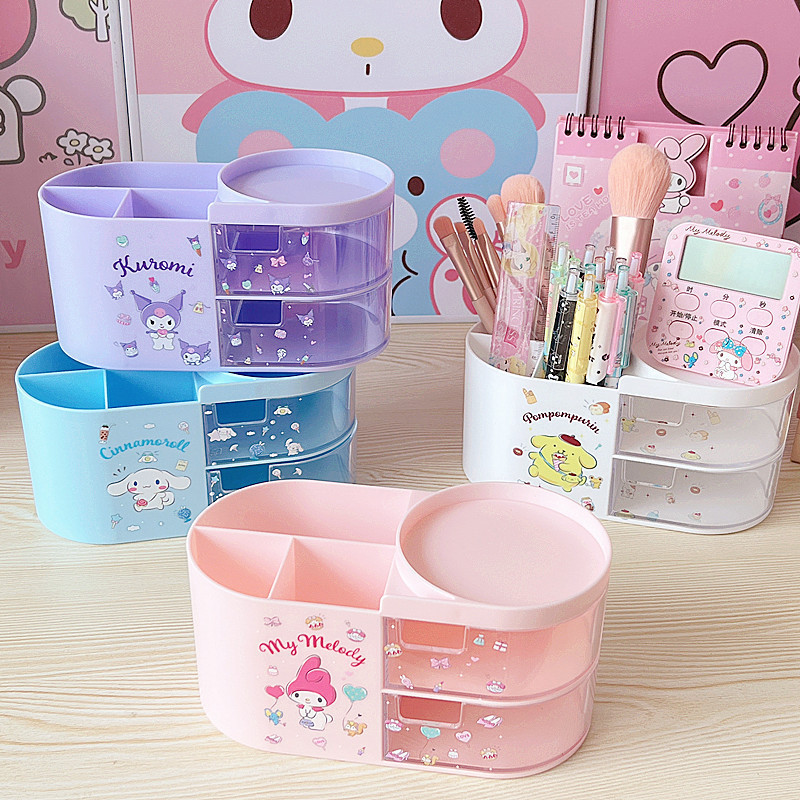 Sanrio กล่องลิ้นชักเก็บเครื่องสําอาง ปากกา ลายน่ารัก สําหรับนักเรียน