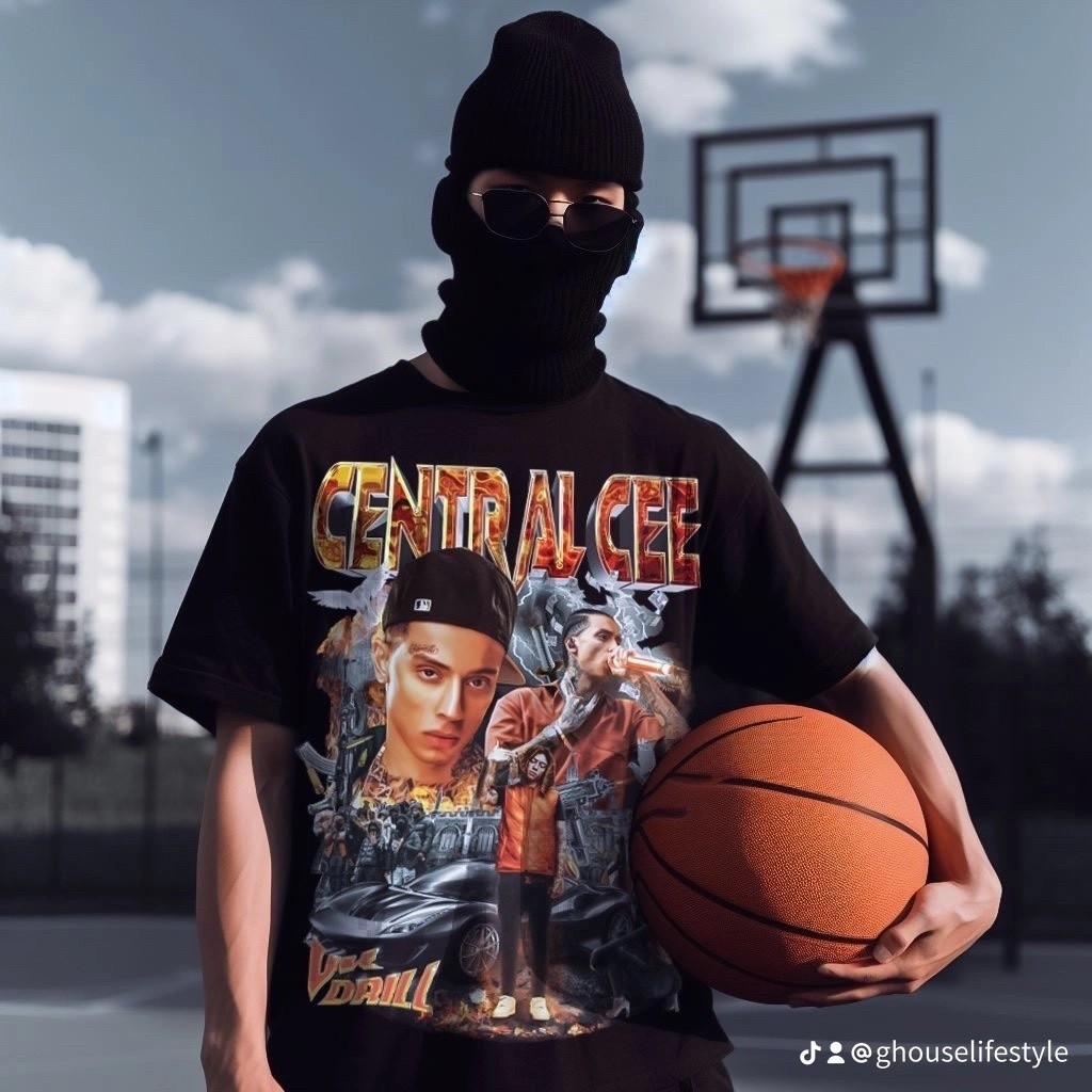 👕 HOT Áo Thun Rapper Central Cee UK Drill Phong Cách Hip-hop Unisex G-House Lifestyle เสื้อยืดผู้ชาย