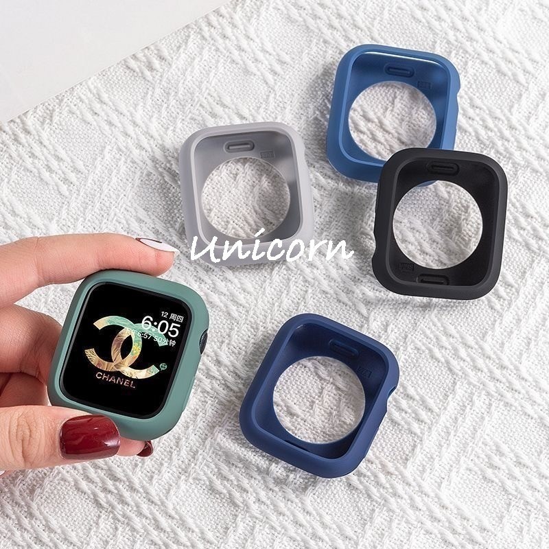 เคสนาฬิกาข้อมือ ซิลิโคนนิ่ม กันกระแทก สําหรับ Apple Watch Case 40 มม. 45 มม. 41 มม. 44 มม. 49 มม. 42