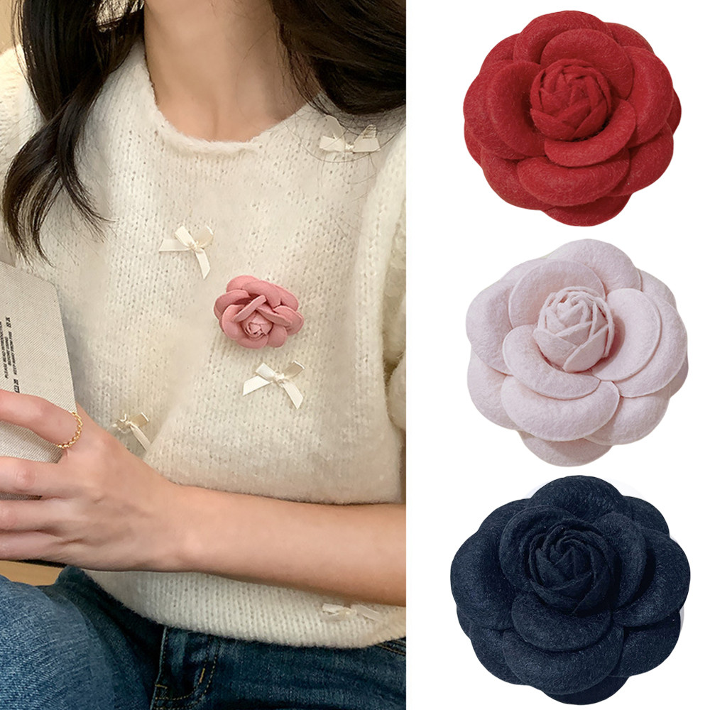 Elegant Camellia เข็มกลัดคลาสสิกดอกไม้ Pins เสื้อผ้า Corsage Badges สําหรับผู้หญิงเครื่องประดับของขวัญ