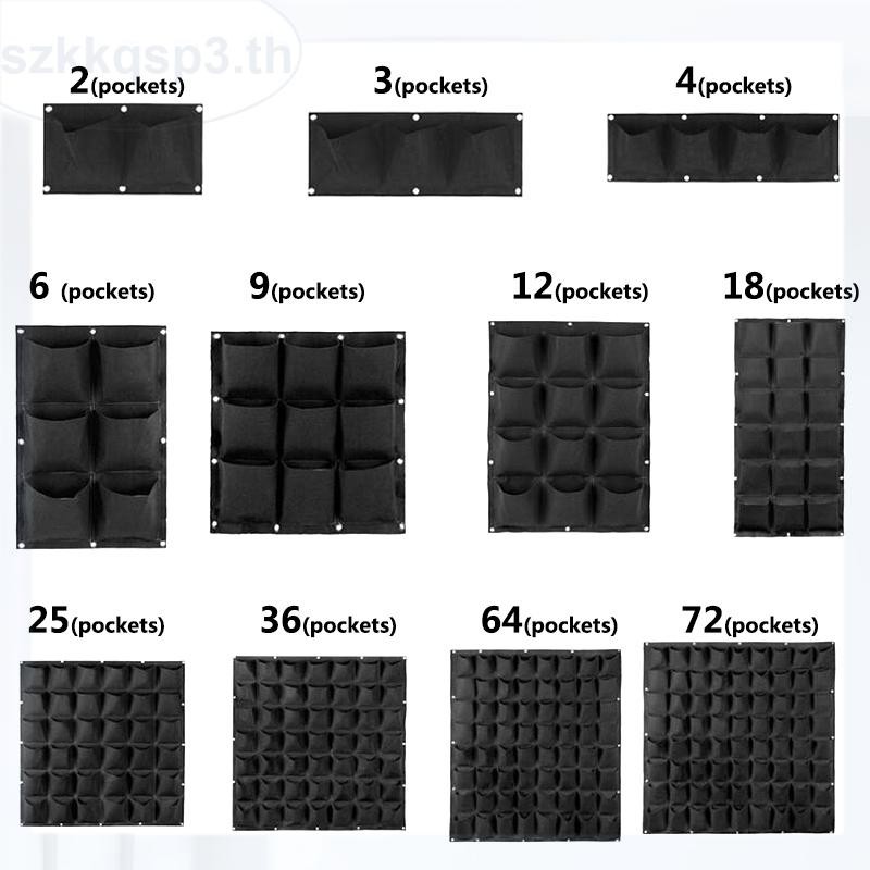 สีดํากระเป๋าสวนผนังพืชเติบโตกระเป๋าปลูกสีดําแขวนชาวไร่กระถางผ้าดอกไม้ในร่มบ้าน ขอบคุณ3