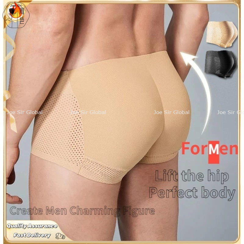 Joe Sir Men Boxer ชุดชั้นใน Pad เบาะนักมวยกางเกงขาสั้น Butt Lifter Padding Butt Enhancer พร้อม Paddi