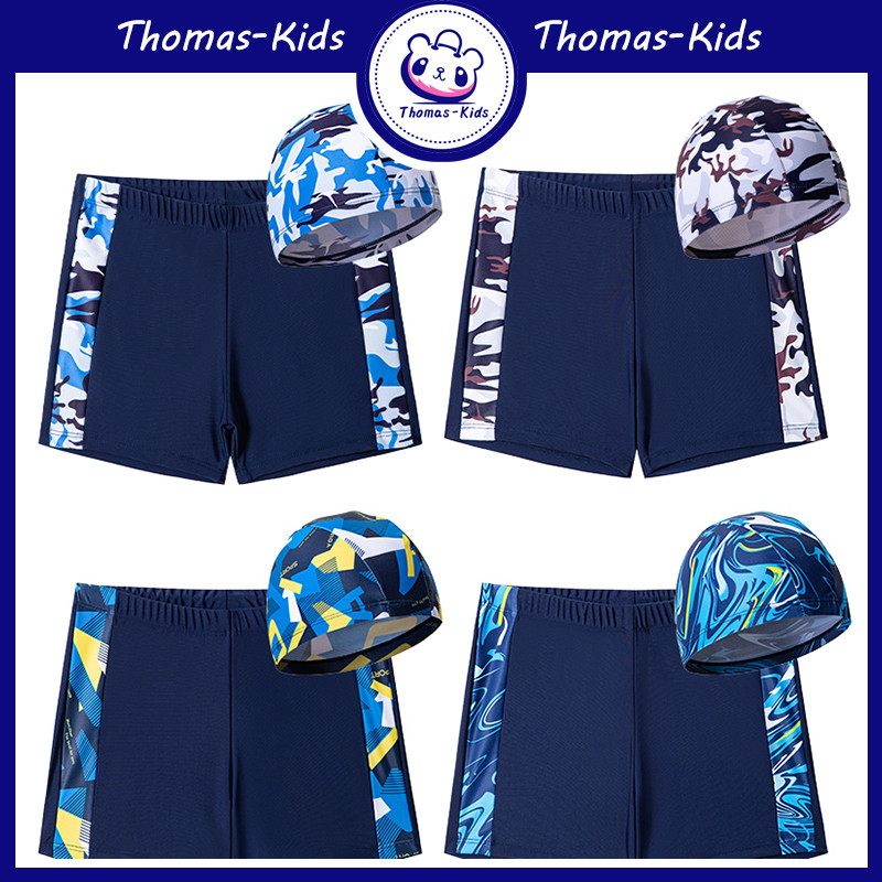 [THOMAS KIDS]กางเกงว่ายน้ำลายพรางสำหรับเด็ก 3-14 ปีกางเกงว่ายน้ำเด็กชาย