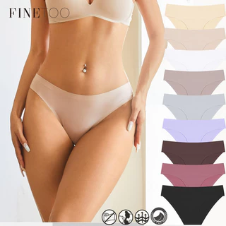 Finetoo กางเกงชั้นใน ไร้รอยต่อ สําหรับผู้หญิง สีพื้น ชุดชั้นใน นุ่ม และสบาย