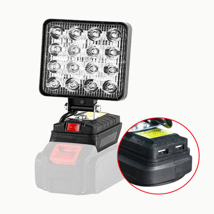 ไฟ LED ทำงานไร้สาย 18V-21V แบตเตอรี่ลิเธียม Super Bright โคมไฟรักษาความปลอดภัยกลางแจ้ง Floodlight Spotlight สำหรับ BL183