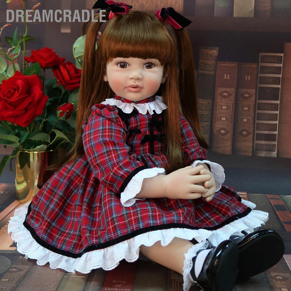 DreamCradle ผ้าซิลิโคนอ่อนนุ่มร่างกายเด็กสาวตุ๊กตาทารกเหมือนจริงตุ๊กตาเด็กของขวัญวันเกิด60เซนติเมตร