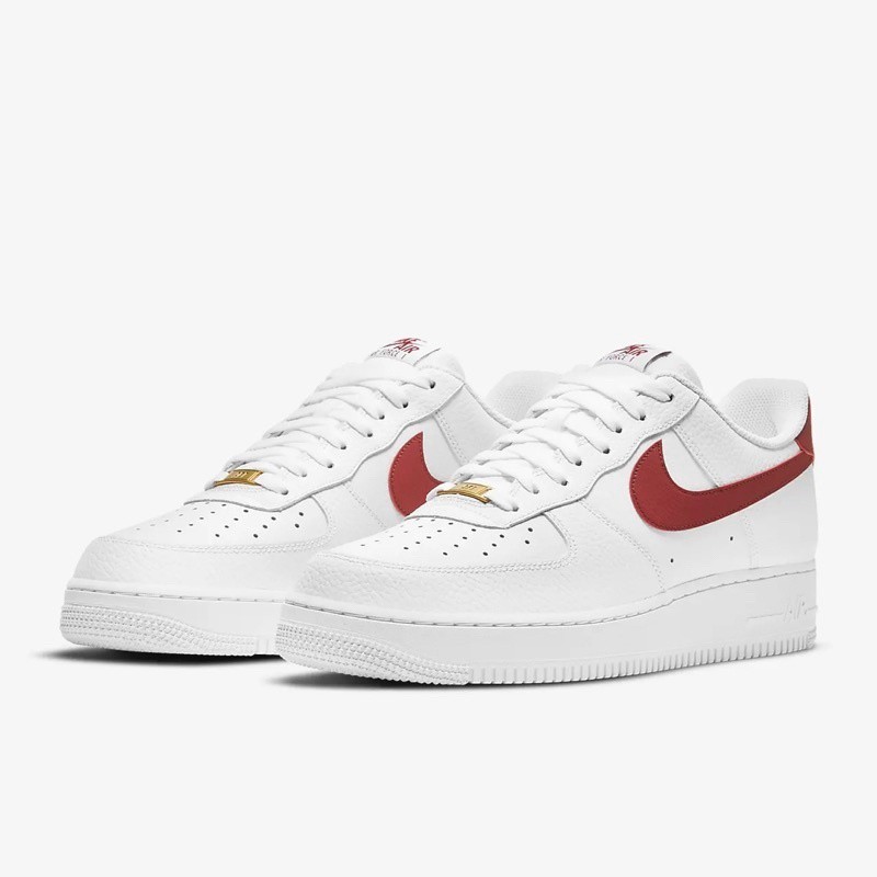 ♞ของแท้ 100% Nike Air Force 1 White Team Red Sneakers รองเท้า free shipping