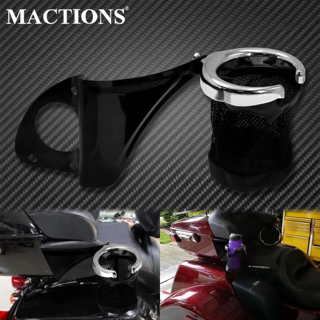 BAMotorcycle Drink Cup Holder Passenger Water Beverage Support Right Side For Harley Touring Road Glide Electra Glide 20