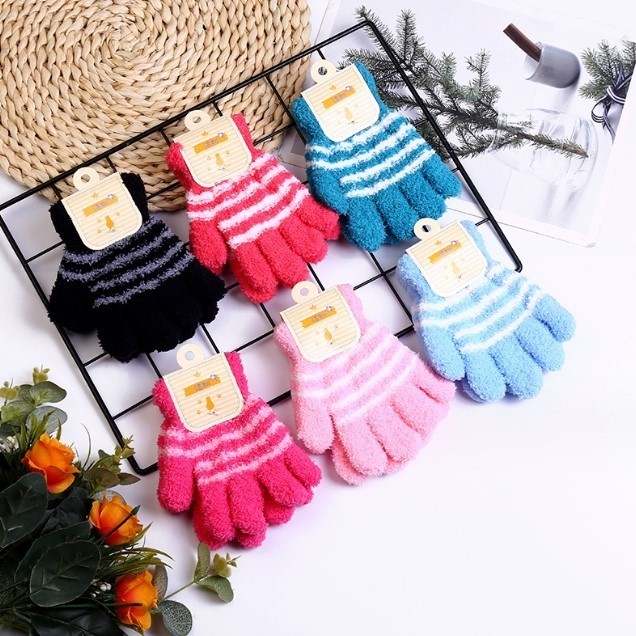 B420 ถุงมือเด็ก ถุงมือกันหนาวเด็ก ผ้านุ่ม ขนตุ๊กตา (ถุง/นิ้ว) - รูปที่ 3