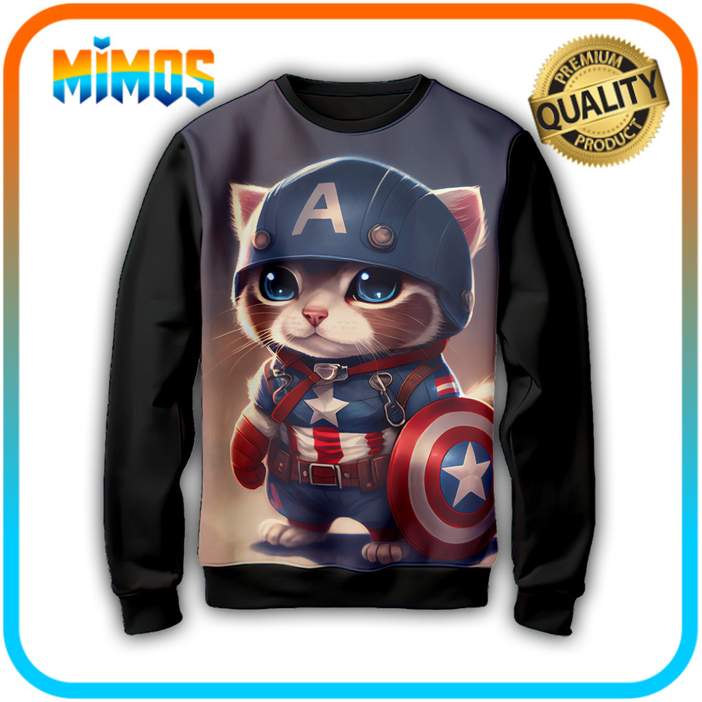 3D การ์ตูน TV Animation Cat Hero เสื้อกันหนาว 02MM012 _SW สําหรับอายุ 1-12 ปี