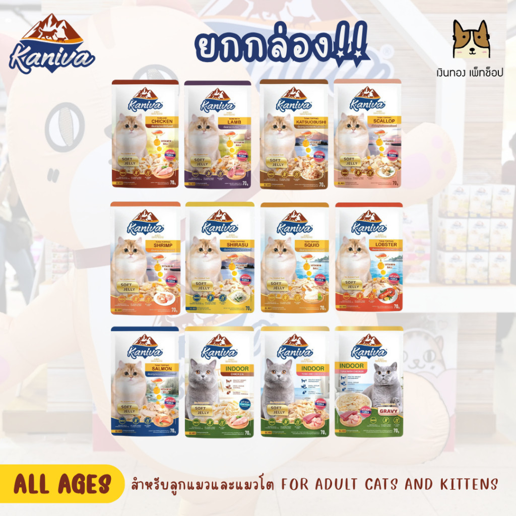 KANIVA คานิว่า อาหารเปียกสำหรับแมวทุกวัย ยกกล่อง!! (12ซอง)