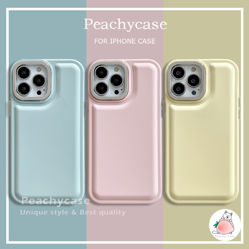 Simple Macaron Candy สีเคสโทรศัพท ์ สําหรับiPhone 15 14 13 12 11 Pro Max Xr X Xs 8 7 Plus TPU Big Holeกลับฝาครอบกันกระแทกปลอก