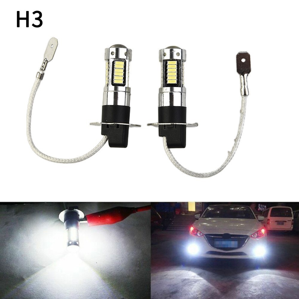 ✨พร้อมส่ง✨ชุดแปลงหลอดไฟตัดหมอก LED H3 6000K 100W สว่างมาก สีขาว