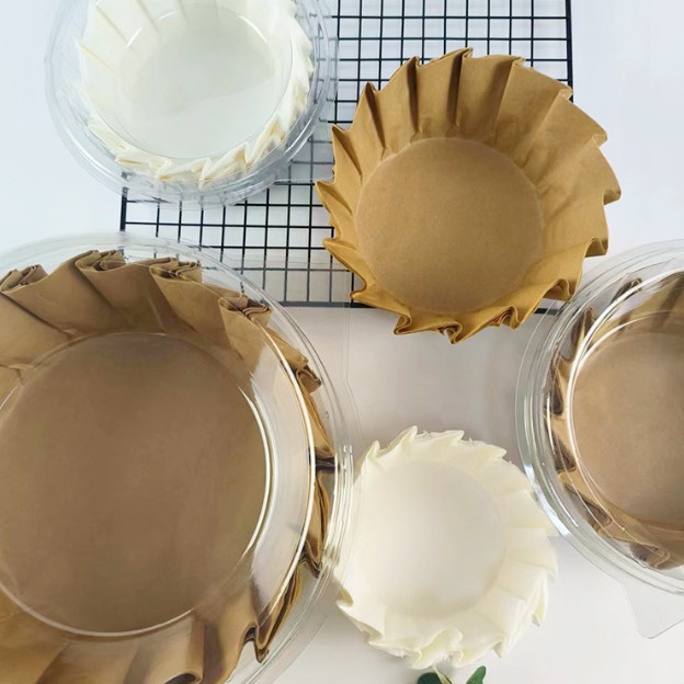 กระดาษไขจีบสำเร็จ สำหรับอบชีสเค้กหน้าไหม้ แพคละ 50ชิ้น มี 3ขนาด 4นิ้ว 6นิ้ว 8นิ้ว กระดาษรองอบขนม - รูปที่ 3