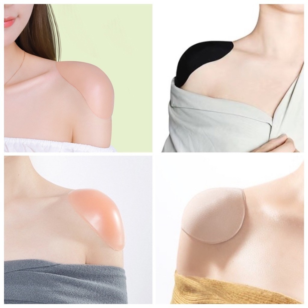 💕 รองไหล่ เสริมไหล่ ไหล่ตก แผ่น ซิลิโคน ฟองน้ำ สูญญากาศ ไร้กาว รุ่นบางเบา ใช้ซ้ำได้หลายครั้ง ไม่ระคายเคือง 💕