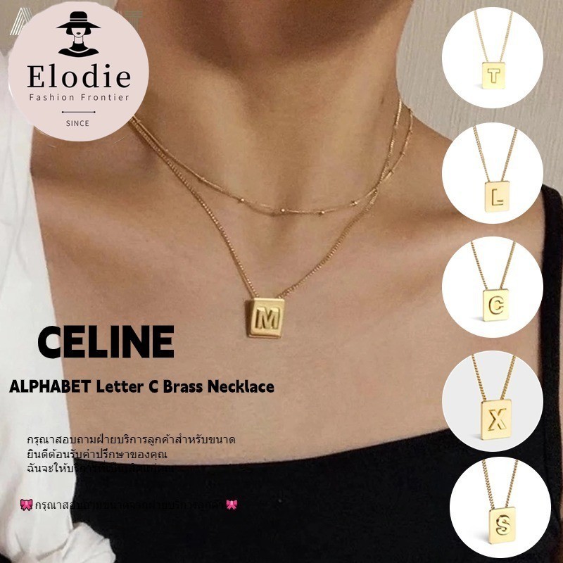 เซลีน Céline ALPHABET X NECKLACE IN BRASS WITH GOLD FINISHLisa Same Necklace แฟชั่นคลาสสิก