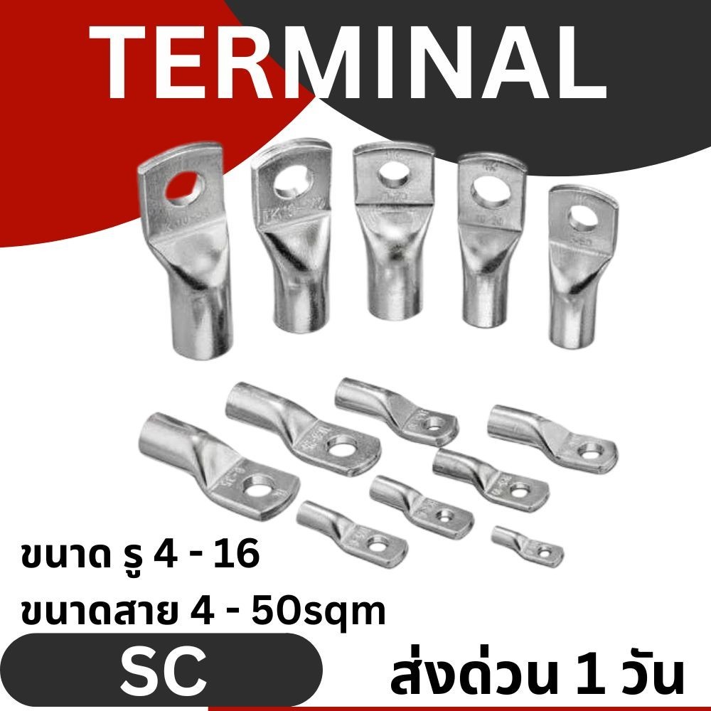 (10ชิ้น) หางปลา ทองแดงแท้ SC แบบหนา ทรงยุโรป TL CL ชุบดีบุก Tlug Thread SC6-10 SC10-6 SC10-8