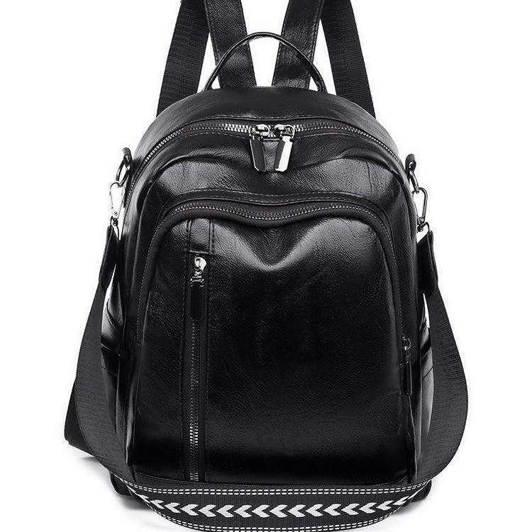 มาใหม่ กระเป๋าเป้สะพายหลัง กระเป๋าเดินทาง สะพายข้าง หนัง Pu สีดํา แฟชั่นสําหรับผู้หญิง 238