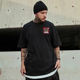 【M-8XL 】เสื้อยืดคอกลม แขนสั้น ทรงหลวม สไตล์จีน ฮิปฮอป สตรีท อินเทรนด์ สําหรับผู้ชาย