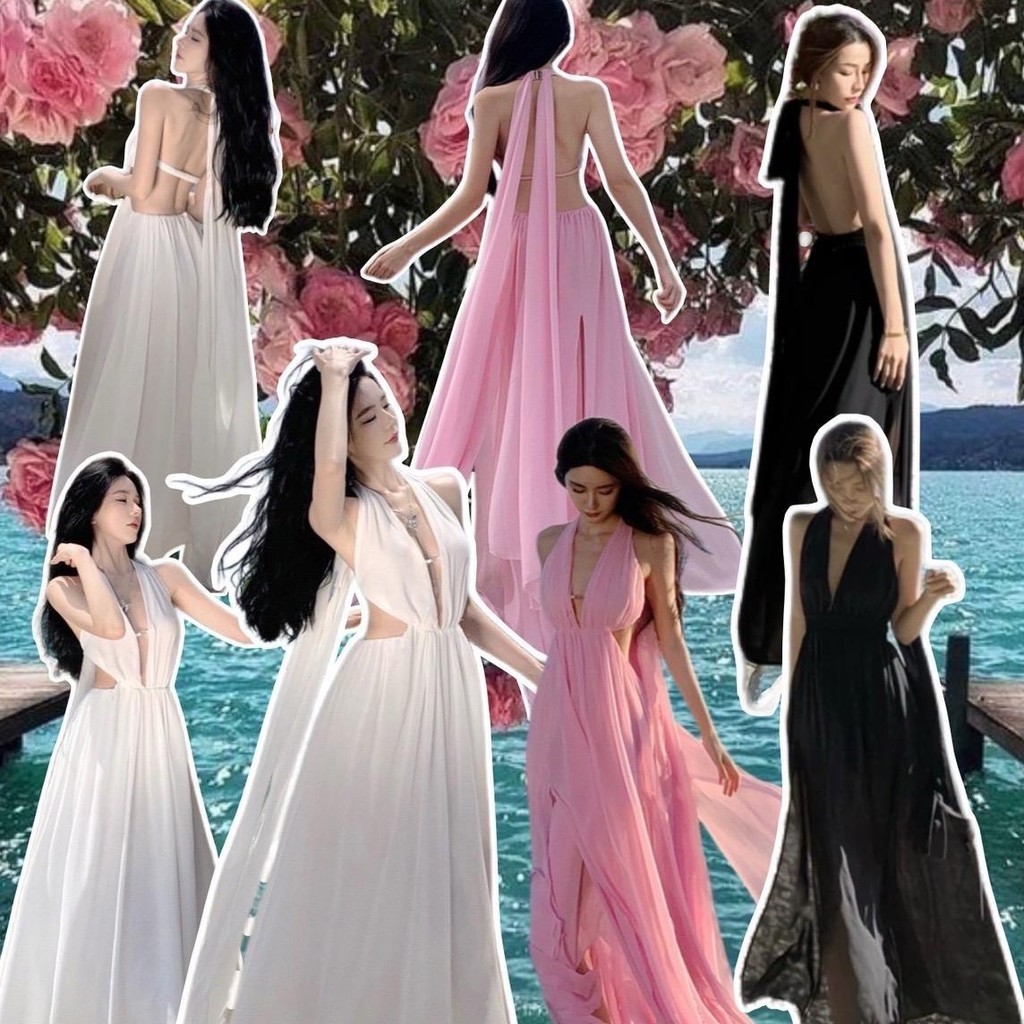 ️Charming Dress แม็กซี่เดรสคล้องคอ สุดแซ่บ ที่ทุกคนห้ามพลาดค่ะ ดีไซน์เว้าอกแบบลักชูรี่ เว้าเอวเพิ่มความเพรียว