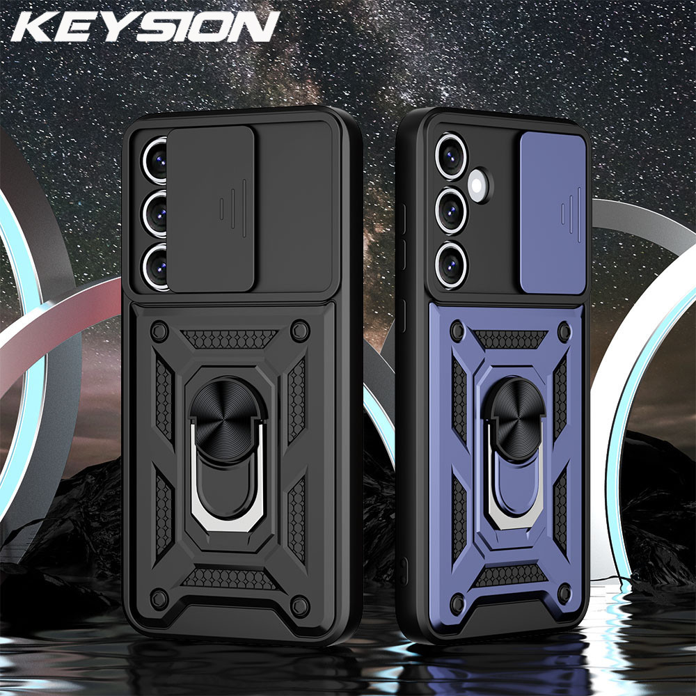 Keysion เคสโทรศัพท์มือถือ กันกระแทก พร้อมแหวนขาตั้ง สําหรับ Samsung A55 5G A35 A25 A15 4G Galaxy A35 A55 A25