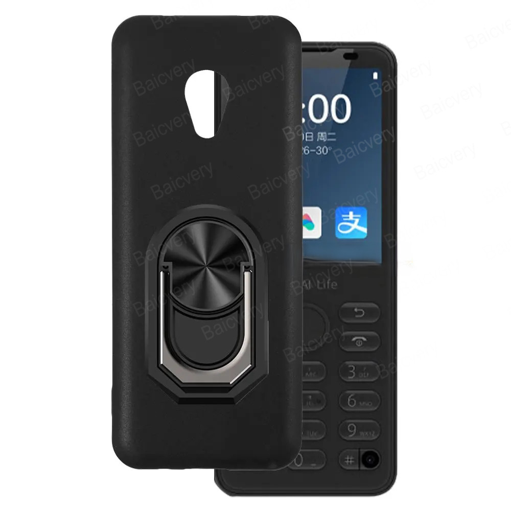 เคสโทรศัพท์ Xiaomi Qin F21 Pro พร้อมแหวนนิ้วแม่เหล็ก ตัวยึด นิ่ม สีดําด้าน กันกระแทก ป้องกัน TPU ซิลิโคน