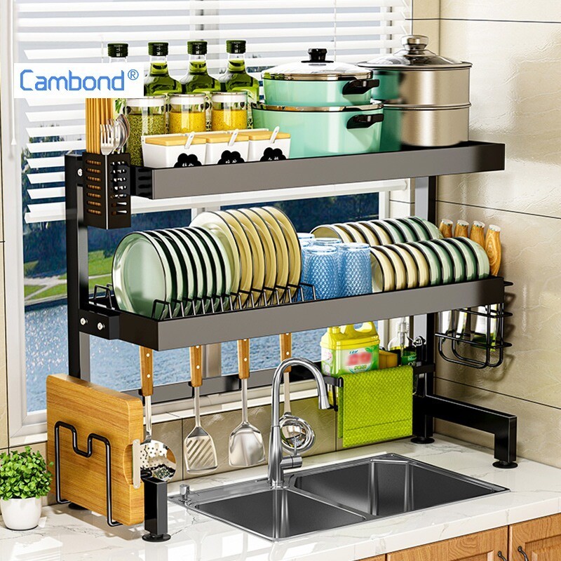 Cambond 1/2 ชั้น Over Sink Drainer Rack ชั้นวางจาน Organizer ชั้นวางจานแห้ง