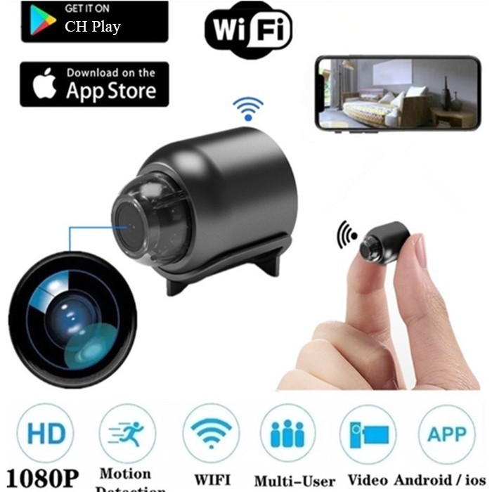 X5 กล้องวงจรปิดไร้สาย WiFi 1080P ขนาดเล็ก มองเห็นที่มืด สําหรับบ้าน