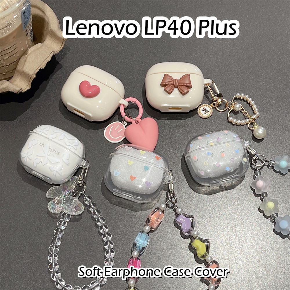 พร้อมส่ง! นําไปใช้กับ Lenovo LP40 Plus เคส Case เคสหูฟัง ลายการ์ตูนผีเสื้อ  ซิลิโคนนุ่ม เคส เคสหูฟัง