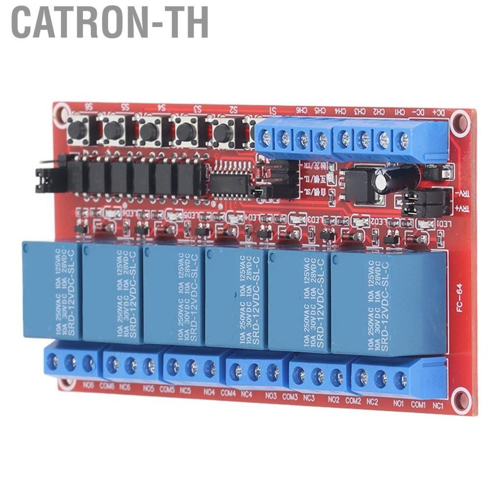 Catron-th Relay Expansion Board Independent Control 5V 12V 24V 6 Channel Module 250VAC 30VDC 10A Load for Electrical Equipment