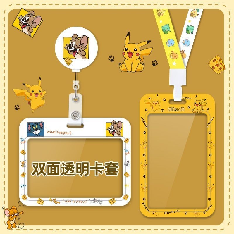 ซองใส่บัตร แบบใส สองด้าน น่ารัก ใส่เอกสาร ควบคุมเข้ามหาวิทยาลัย นักเรียน แผ่นงานพยาบาล ดึงง่าย หัวเข็มขัด ป้ายบัตร