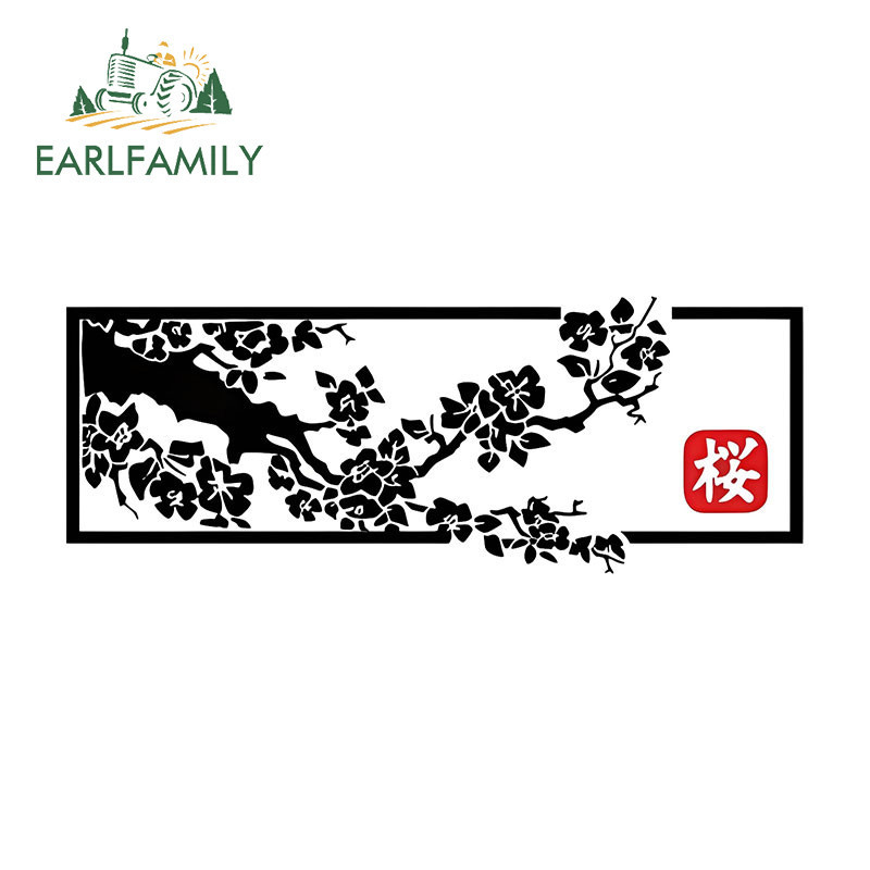 Earlfamily สติกเกอร์กันน้ํา ลายกราฟฟิตี้ Sakura Slap ขนาด 13 ซม. x 10.4 ซม. สําหรับติดตกแต่งรถยนต์ แล็ปท็อป รถจักรยานยนต์ เซิร์ฟบอร์ด