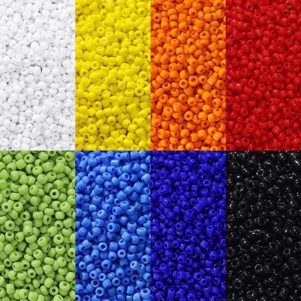 St. kunkka 500 ชิ้น ลูกปัดเม็ดทราย 2 มม. หลายสีลูกปัดแก้ว