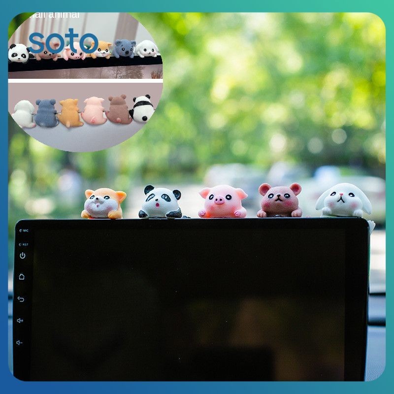 ♫ สัตว์น่ารักคอมพิวเตอร์ทีวีมอนิเตอร์เครื่องประดับรถมินิการ์ตูนโต๊ะตุ๊กตานอนคว่ำสัตว์เล็กสำนักงานคอมพิวเตอร์หน้าจอมอนิเตอร์ตกแต่ง