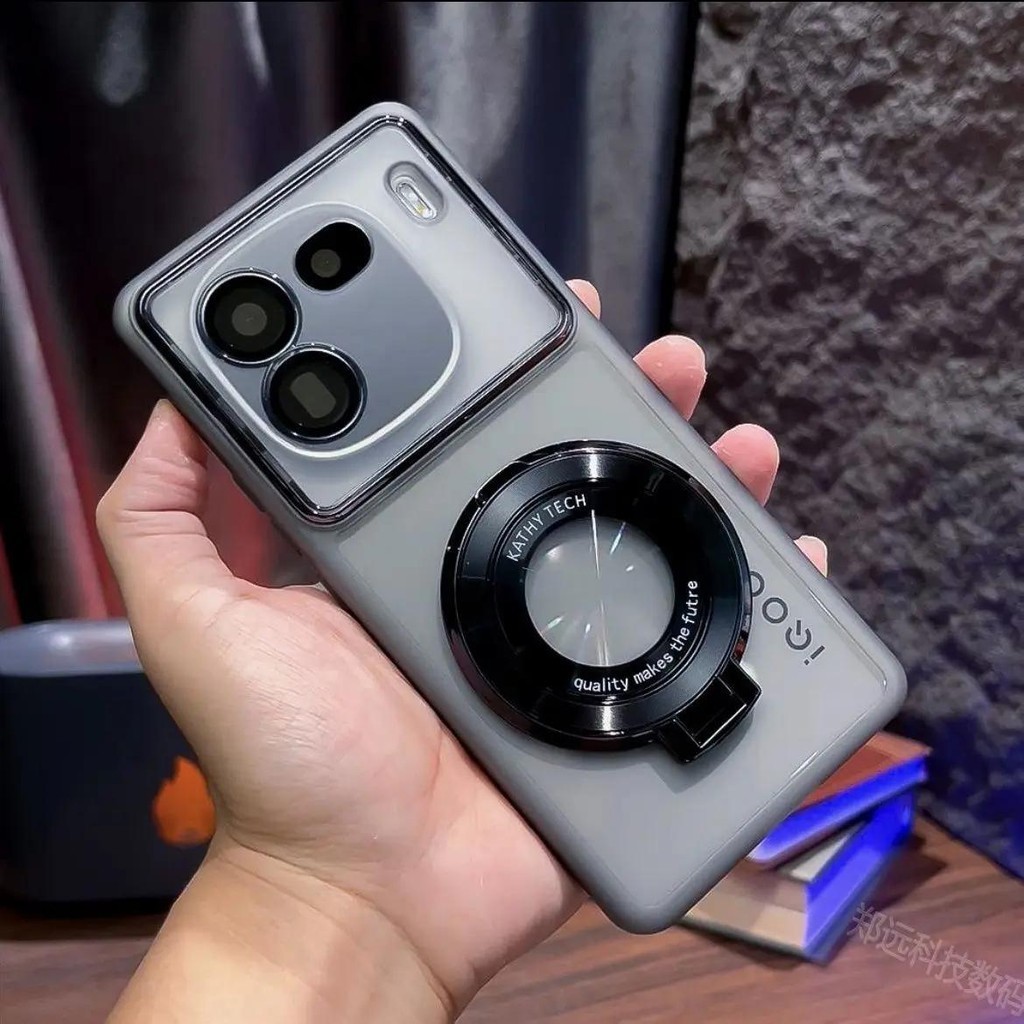 เคสโทรศัพท์มือถือแบบนิ่ม TPU ใส พร้อมแหวนขาตั้งแม่เหล็ก สําหรับ VIVO IQOO 12 Pro Iqoo12 12 Pro