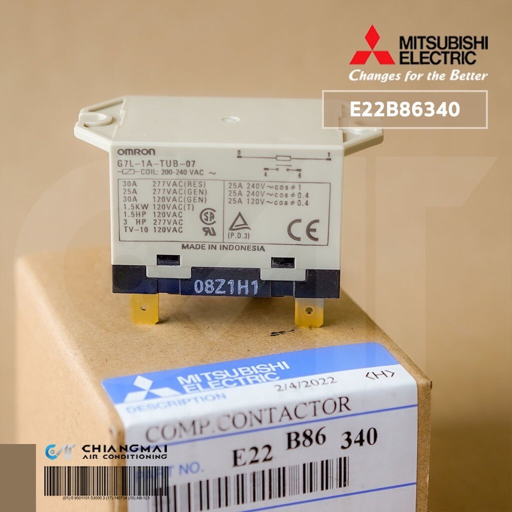 อะไหล่แอร์ E22B86340 COMP. CONTACTOR แม็กเนติก แม็กเงียบ Mitsubishi Electric แม็กเงียบแอร์มิตซูบิชิ