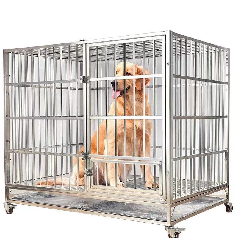stainless steel dog cageกรงสุนัขสแตนเลส กรงสุนัขขนาดใหญ่ กรงสัตว์เลี้ยง กรงสุนัขคาราเต้